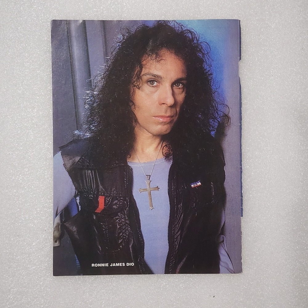 Ronnie James Dio headshot rock singer vintage poster clipping 8x10 1990s